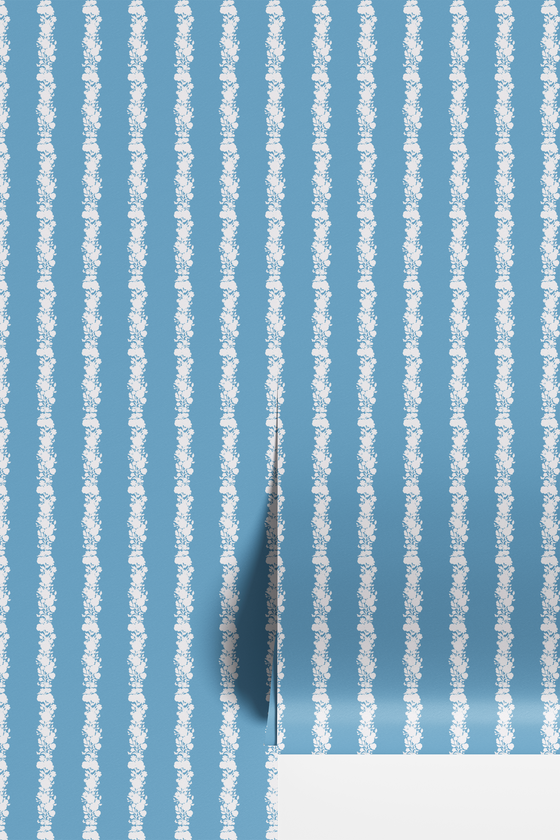 Gemma Wallpaper in Blue X Kate Clay