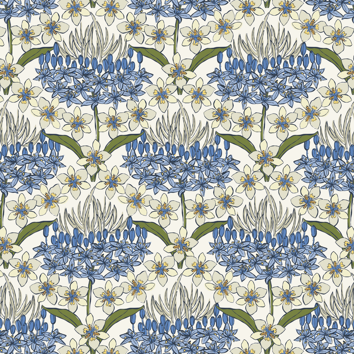 Blue Squill and Iris