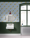 Zesty Stripe Wallpaper in Blue