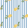 Zesty Stripe Wallpaper in Blue X Kate Clay