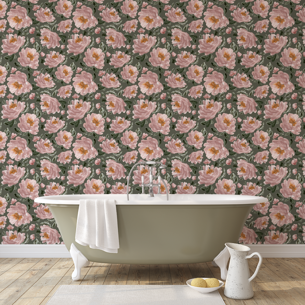 Blushing Peonies - Green