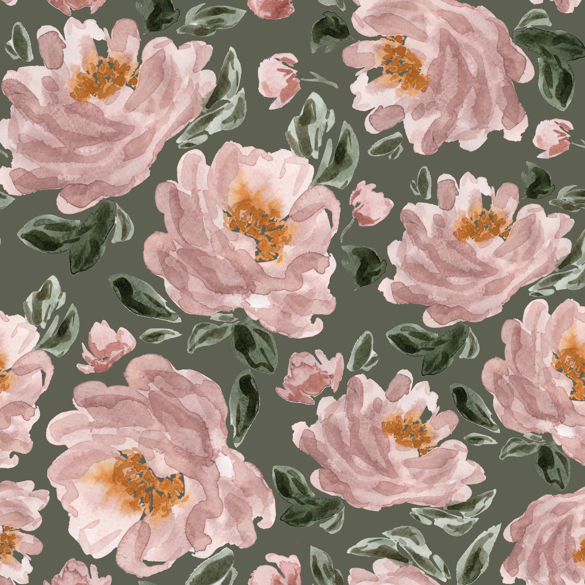 Blushing Peonies - Green