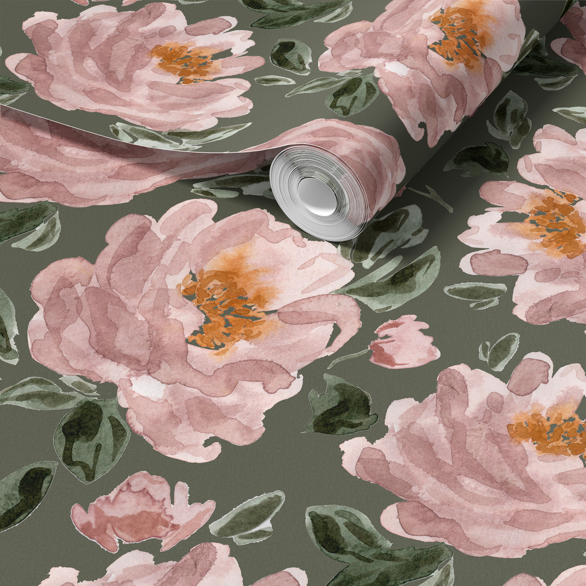 Blushing Peonies - Green