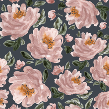  Blushing Peonies in Navy