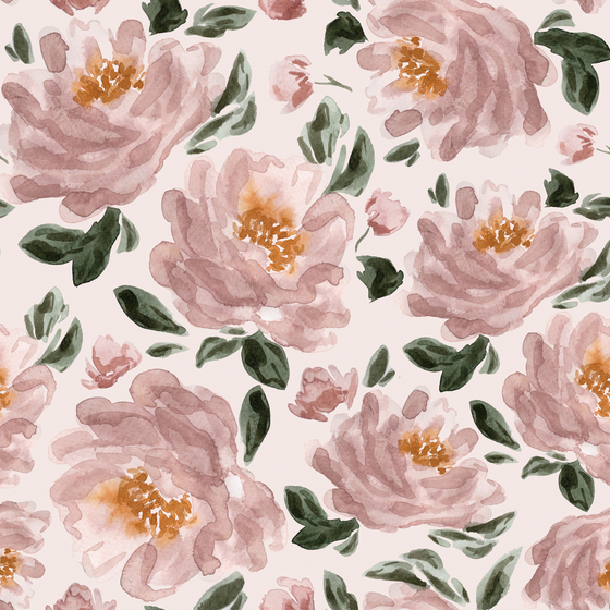 Blushing Peonies Wallpaper in Pink by Sabina Maria