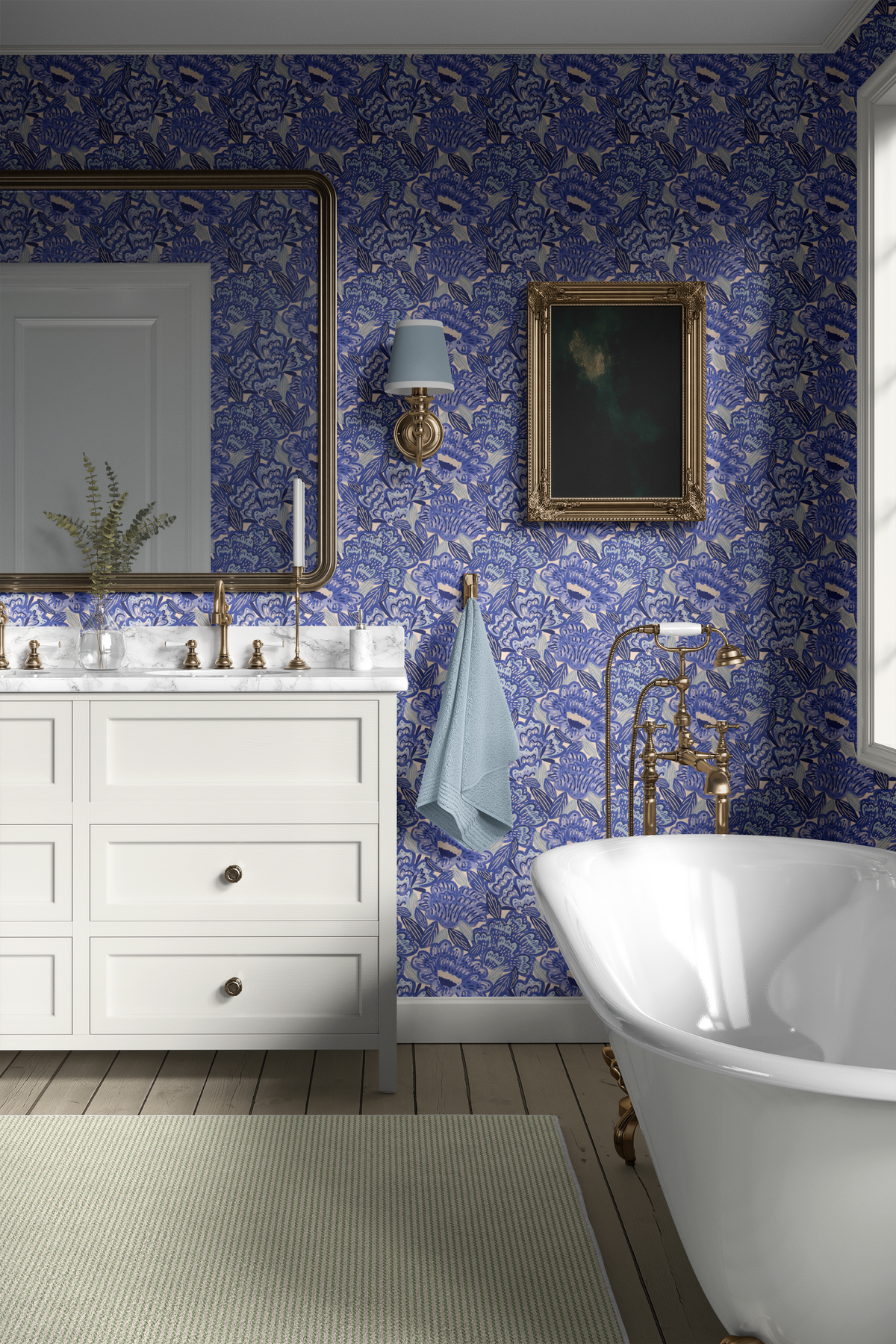 Bold Painted Florals - Blue
