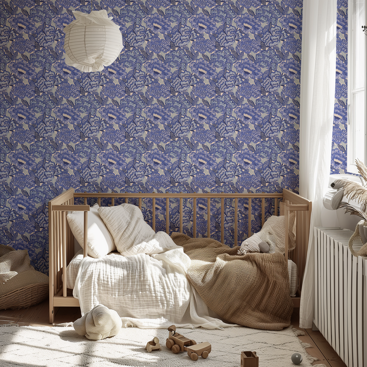 Bold Painted Florals - Blue
