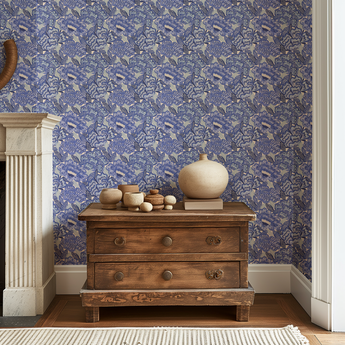 Bold Painted Florals - Blue