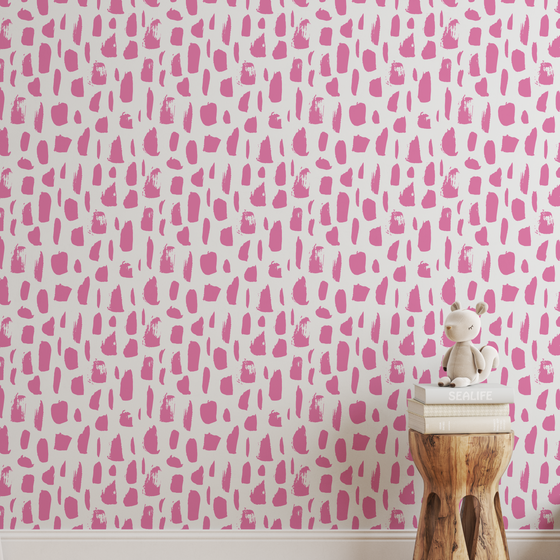 Livy Wallpaper in Dark Pink