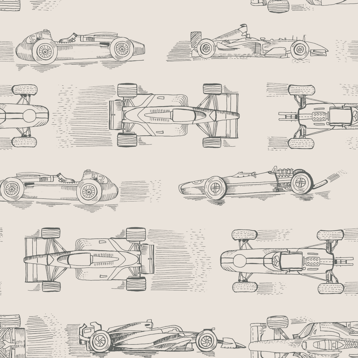 Vintage Cars Wallpaper - Grey