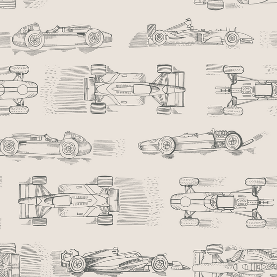 Vintage Cars Wallpaper in Grey