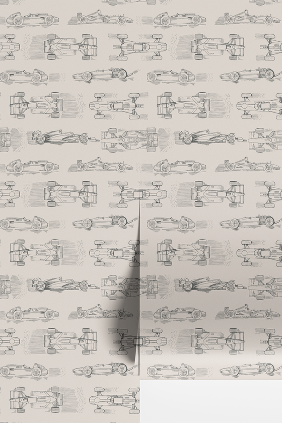 Vintage Cars Wallpaper in Grey