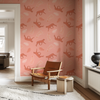 Cheetahs in the Wild Wallpaper in Pink by Jenna Hang