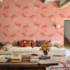 Cheetahs in the Wild Wallpaper in Pink by Jenna Hang