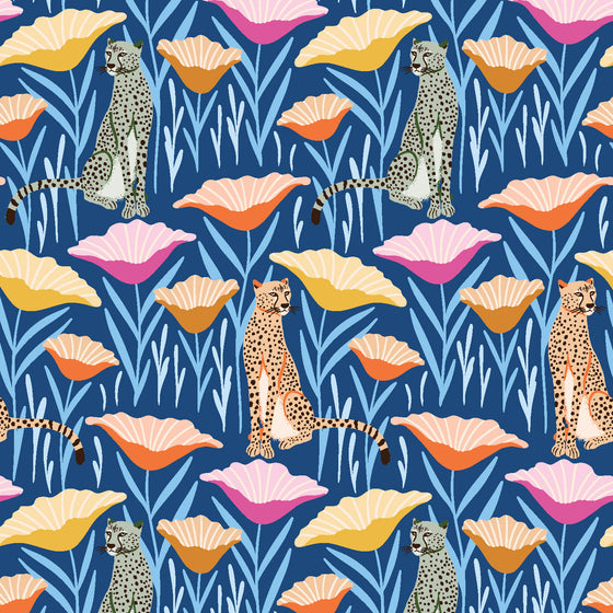 Cheetah Wallpaper in Blue X Juliana Tipton