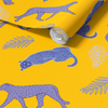 Cheetahs in the Wild Wallpaper in Yellow by Jenna Hang