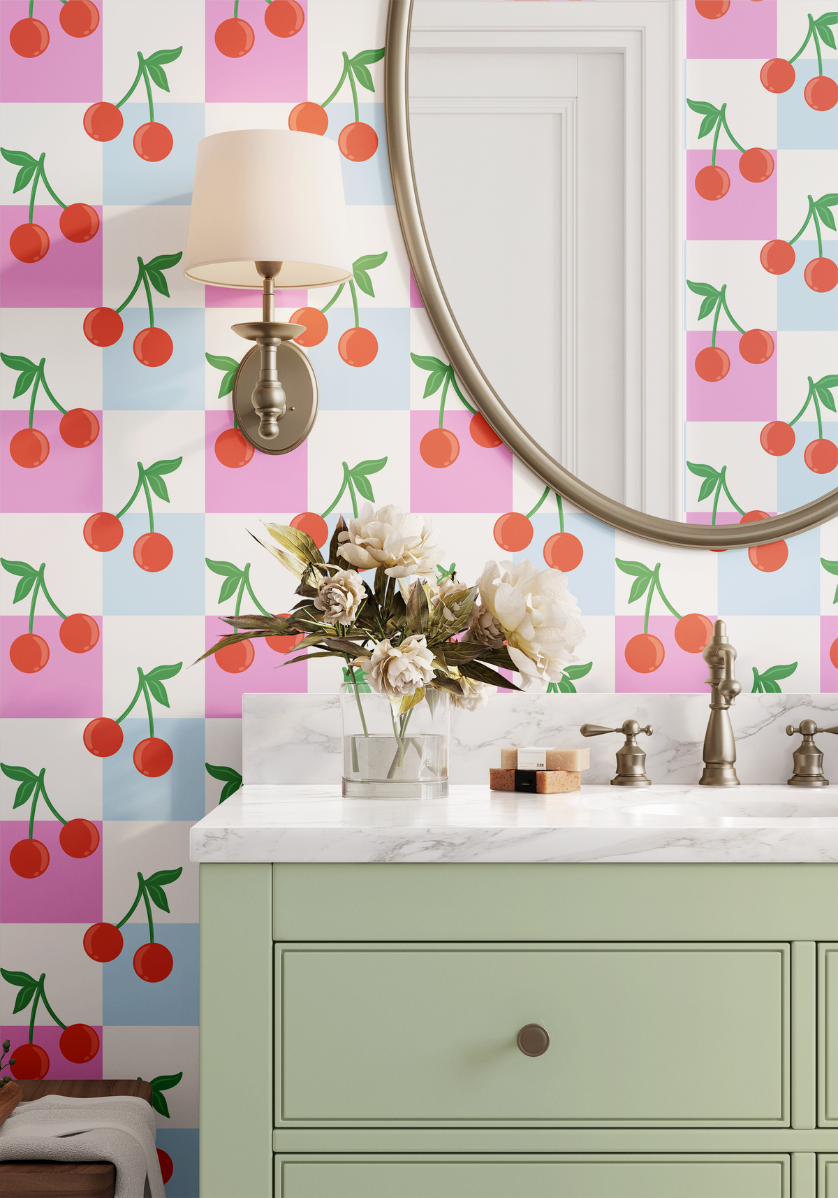 Cherries - Pink/Blue
