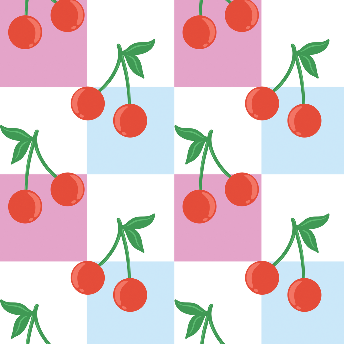 Cherries - Pink/Blue