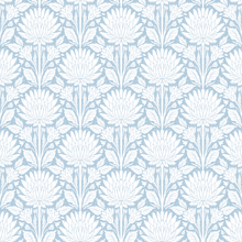 Block Print Chrysanthemum Blue X Presutti Designs