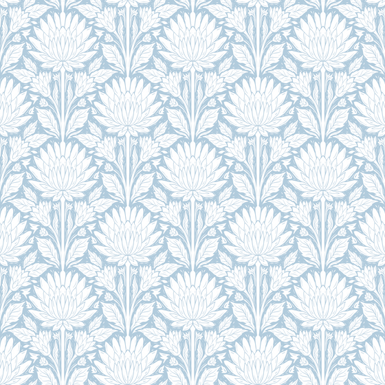Block Print Chrysanthemum Blue X Presutti Designs
