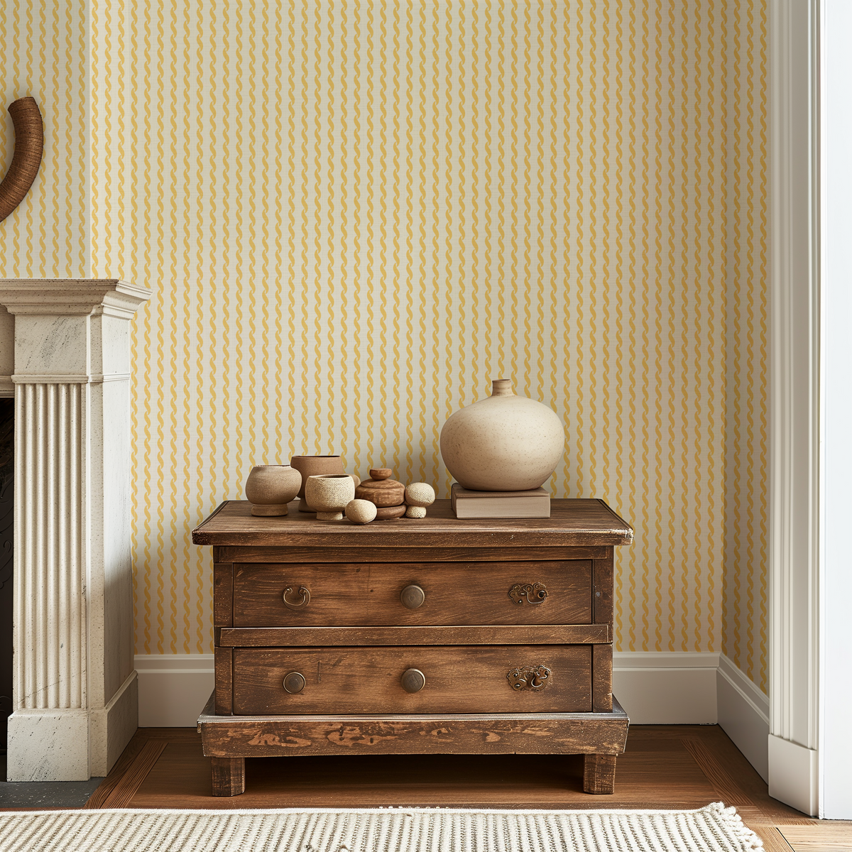 Curly Carousel Stripe - Yellow