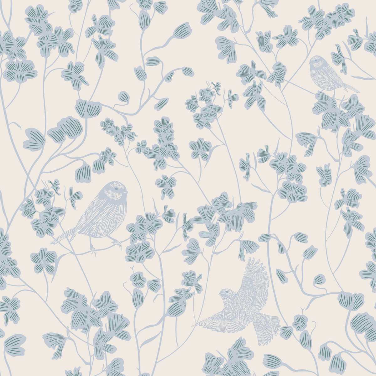 Delicate Flowers - Blue