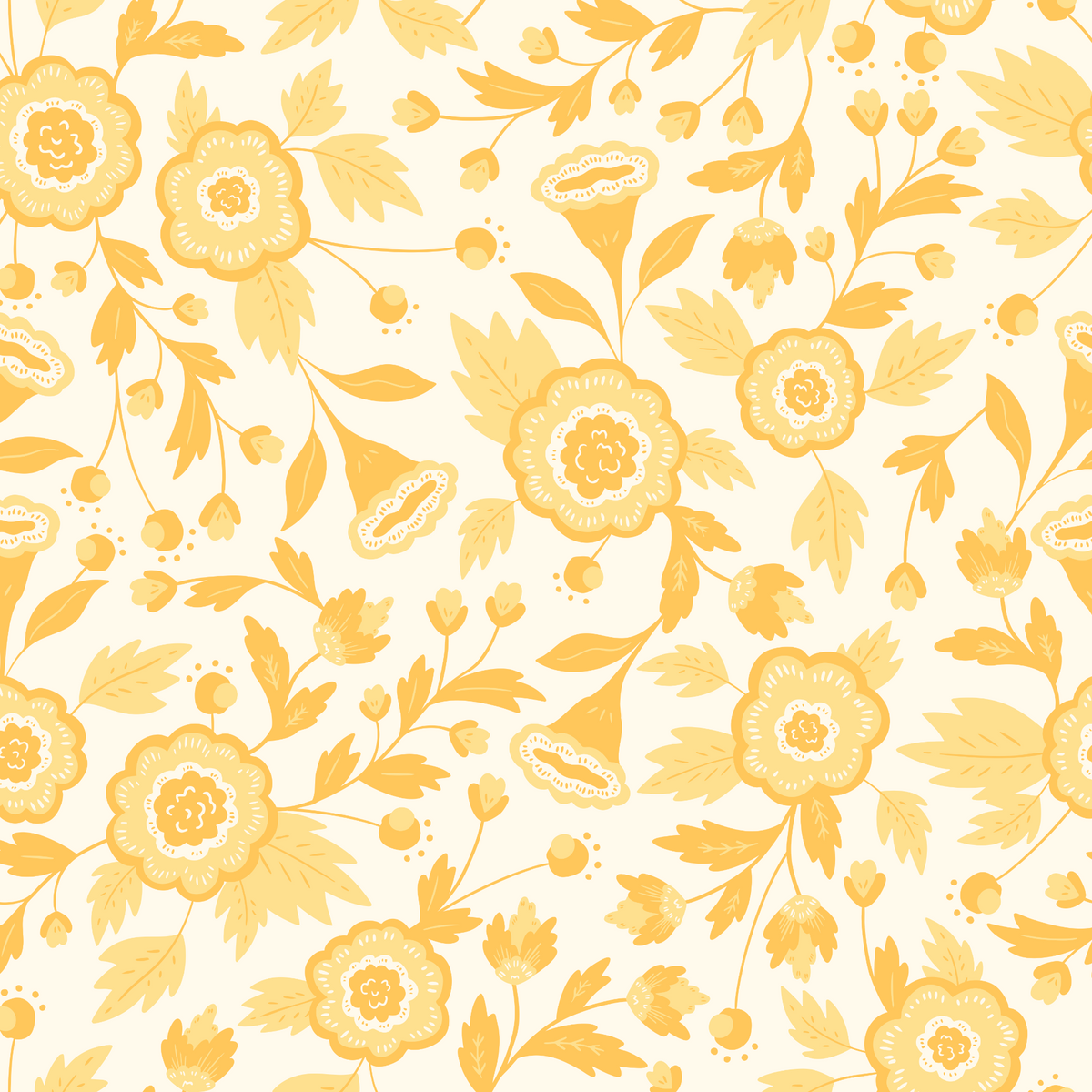 Ditsy Monochromatic Floral - Yellow
