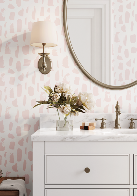 Livy Wallpaper in Ballet Pink