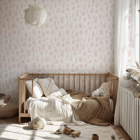 Livy Wallpaper in Ballet Pink