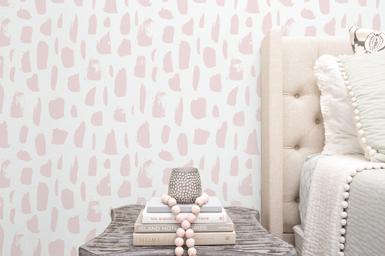 Livy Wallpaper in Ballet Pink