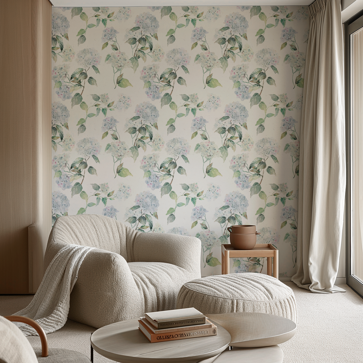 Vintage Hydrangeas- Blue