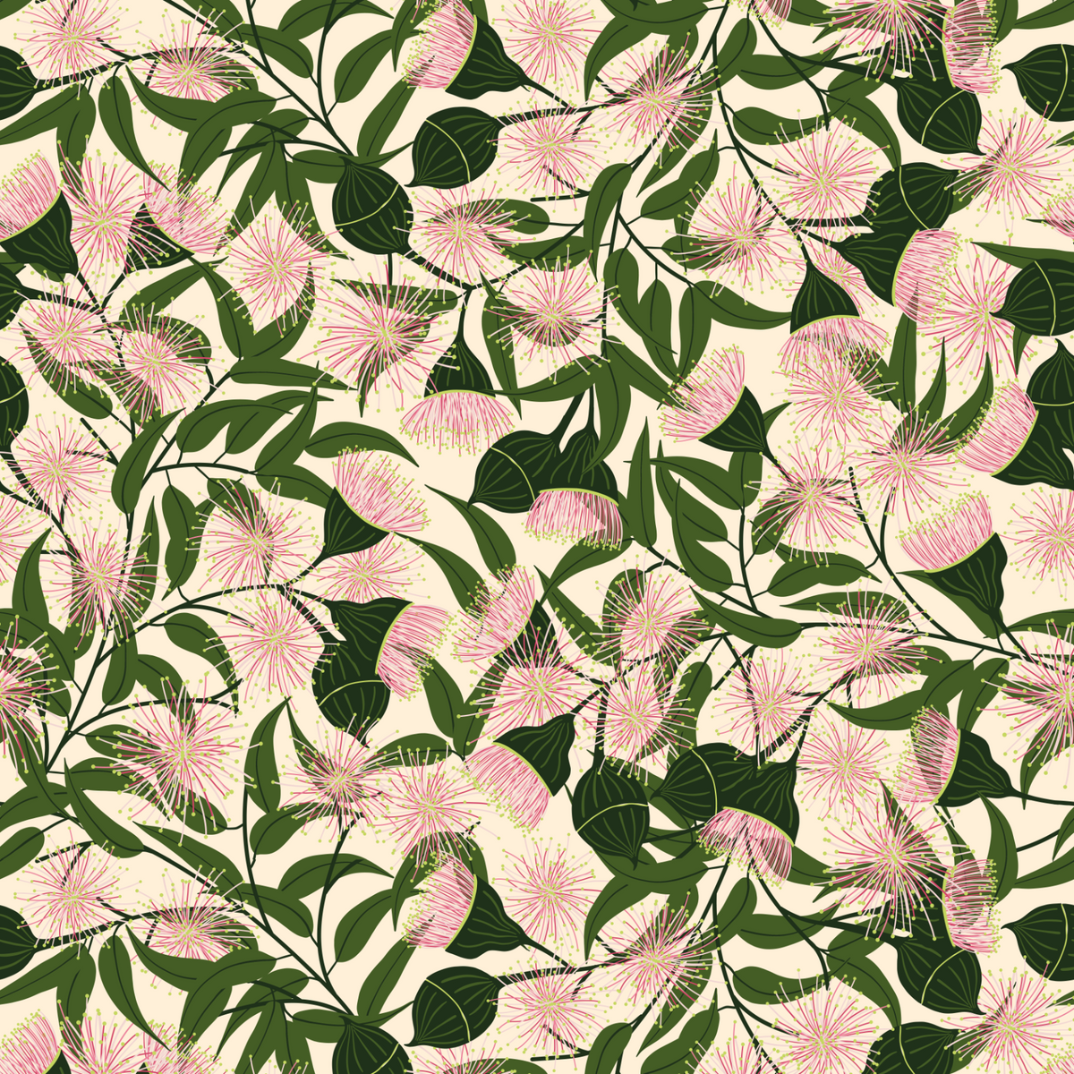 Eucalyptus Flowers And Leaves - Green
