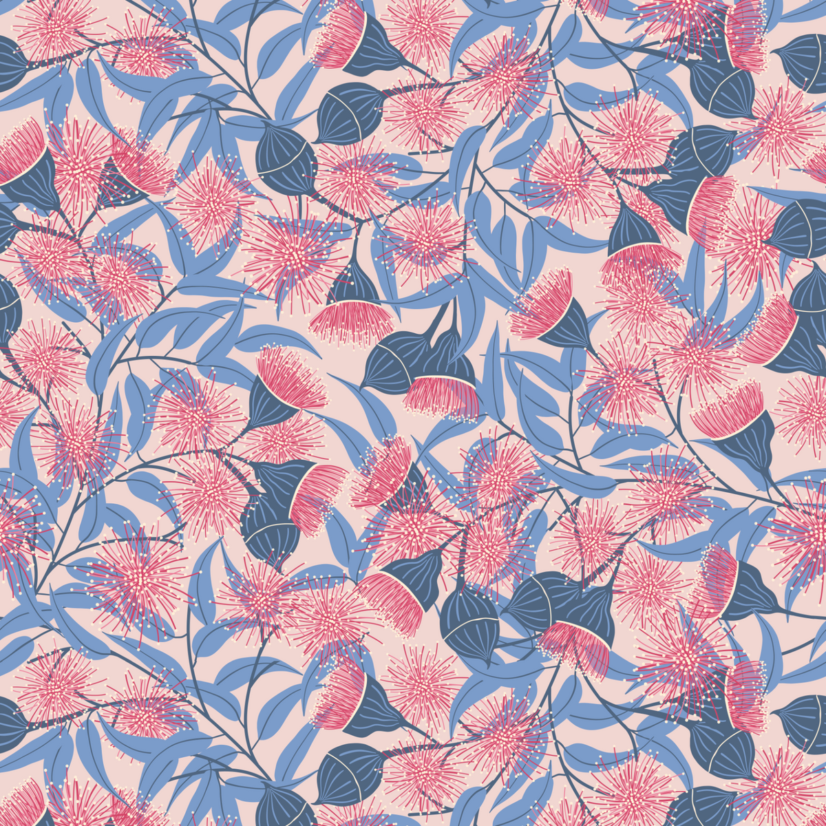 Eucalyptus Flowers And Leaves - Pink