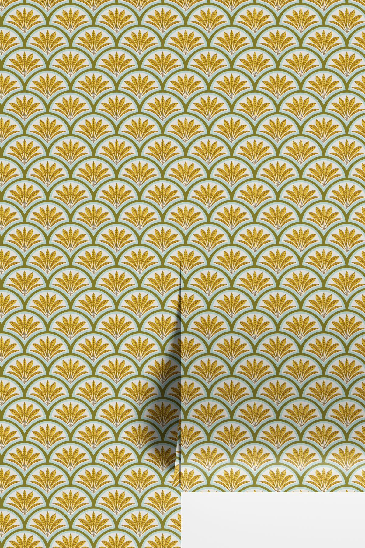 Fancy Scalop Palm Leaves - Green