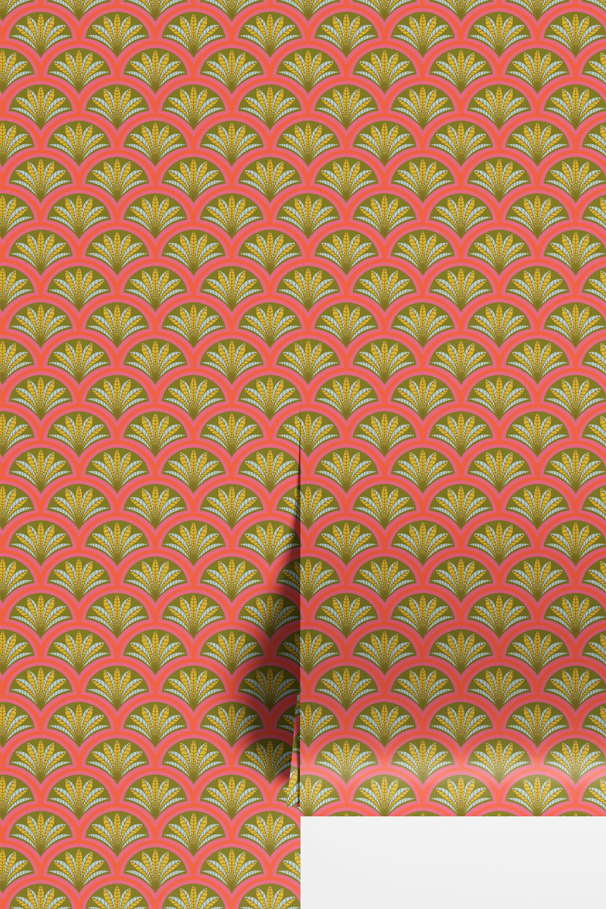 Fancy Scalop Palm Leaves - Pink