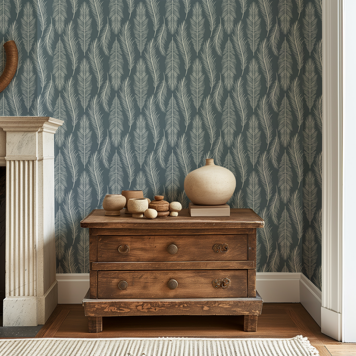 Feather Wisps - Slate Blue