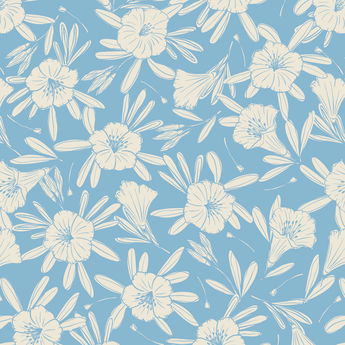 Azaleas in Bloom - Blue