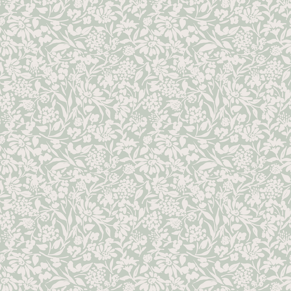 Floral Silhouette - Sage Green