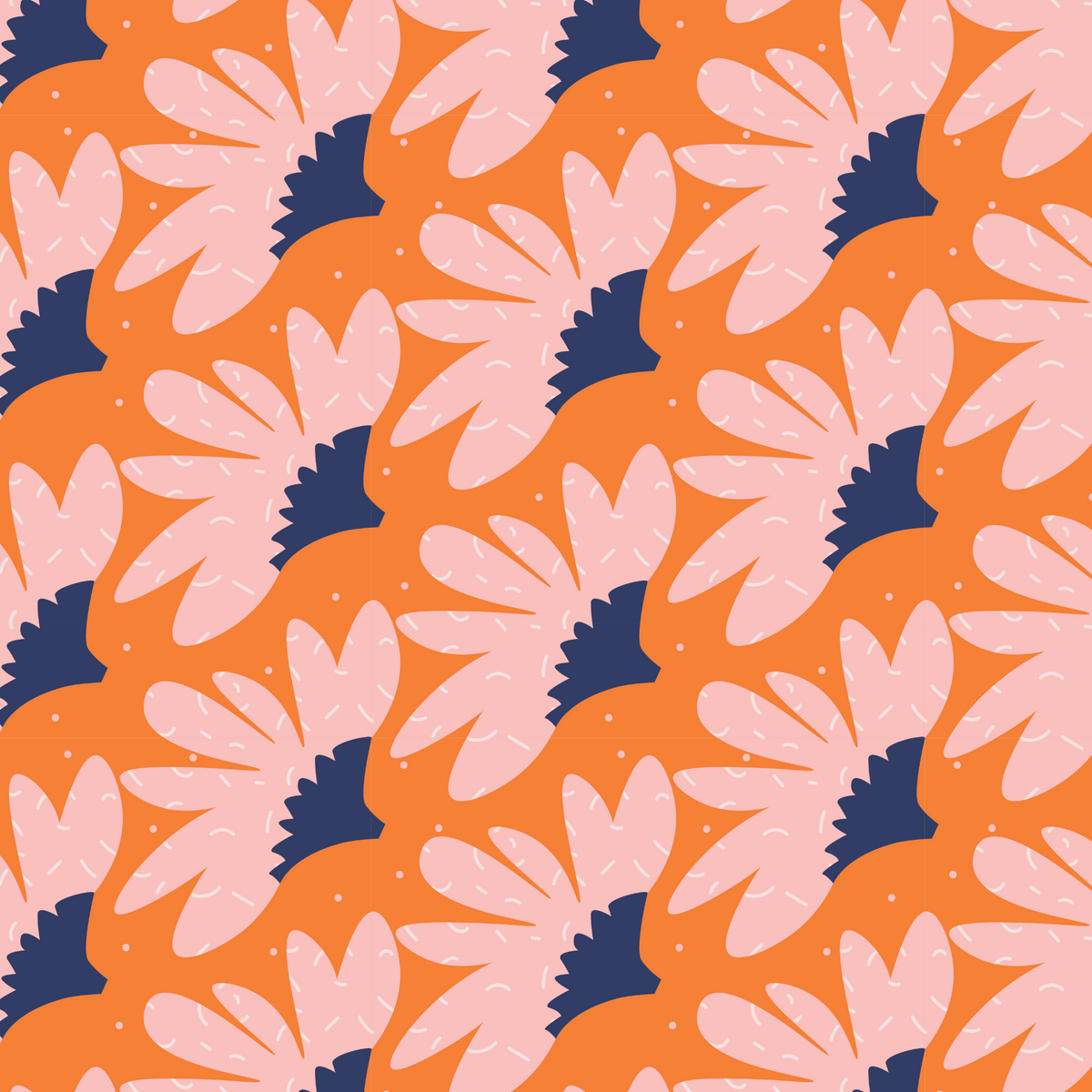Floral Burst - Orange