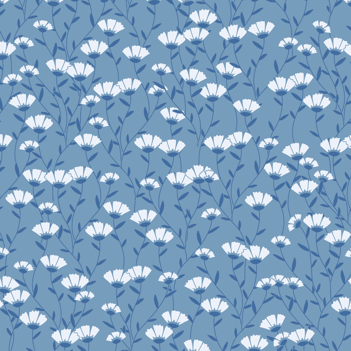 Floral Fan - Blue