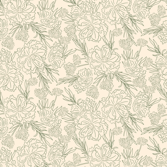 Floral Outline in Sage