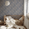 Modern Flourish Wallpaper In Blue X Inés Sterlicchio