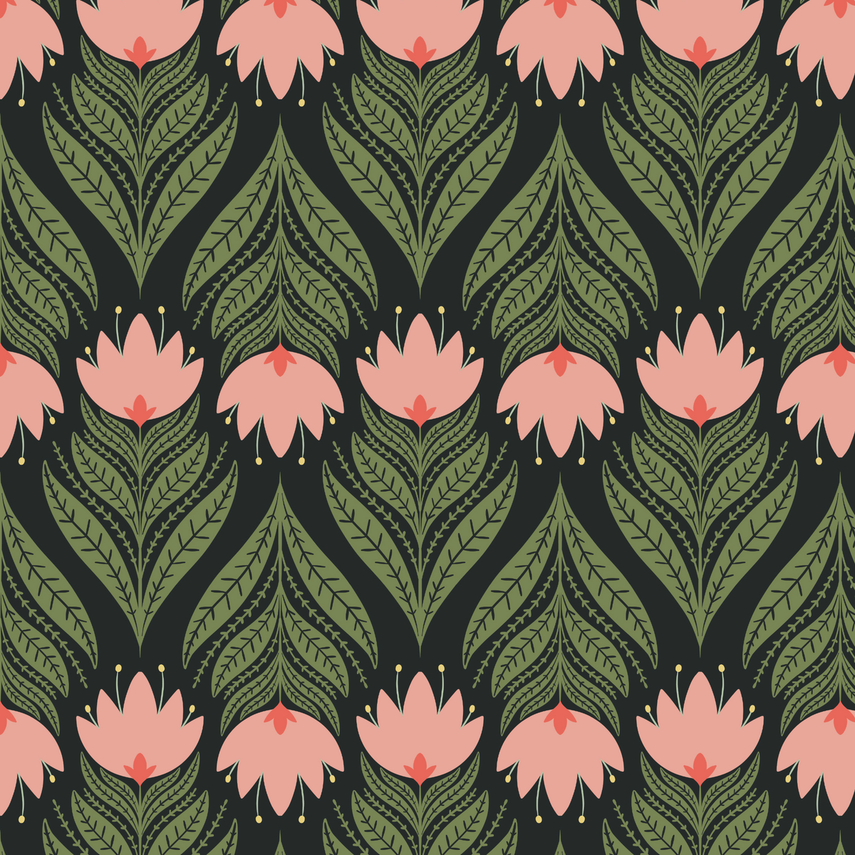 Folky Florals - Black