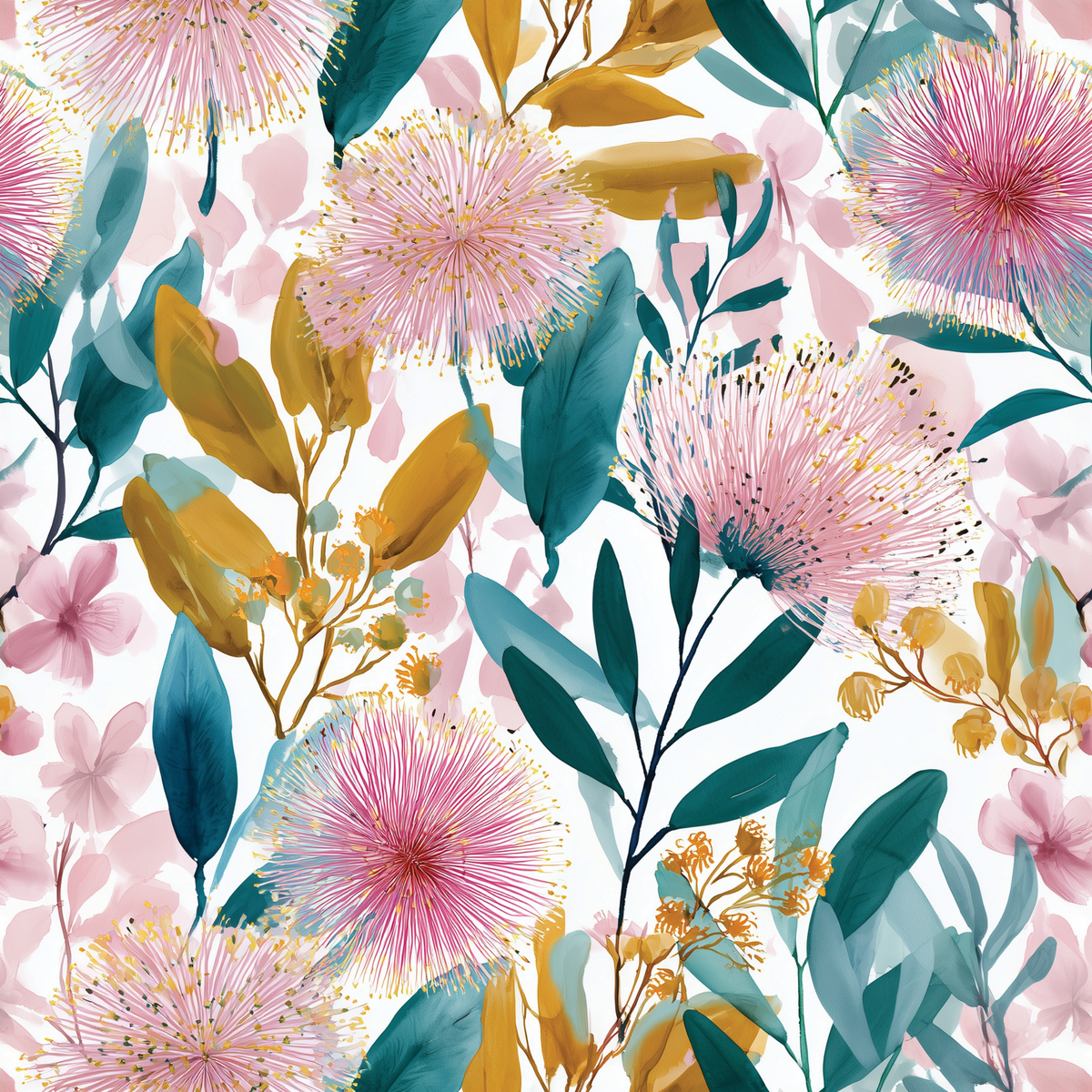 Pink Watercolor Garden