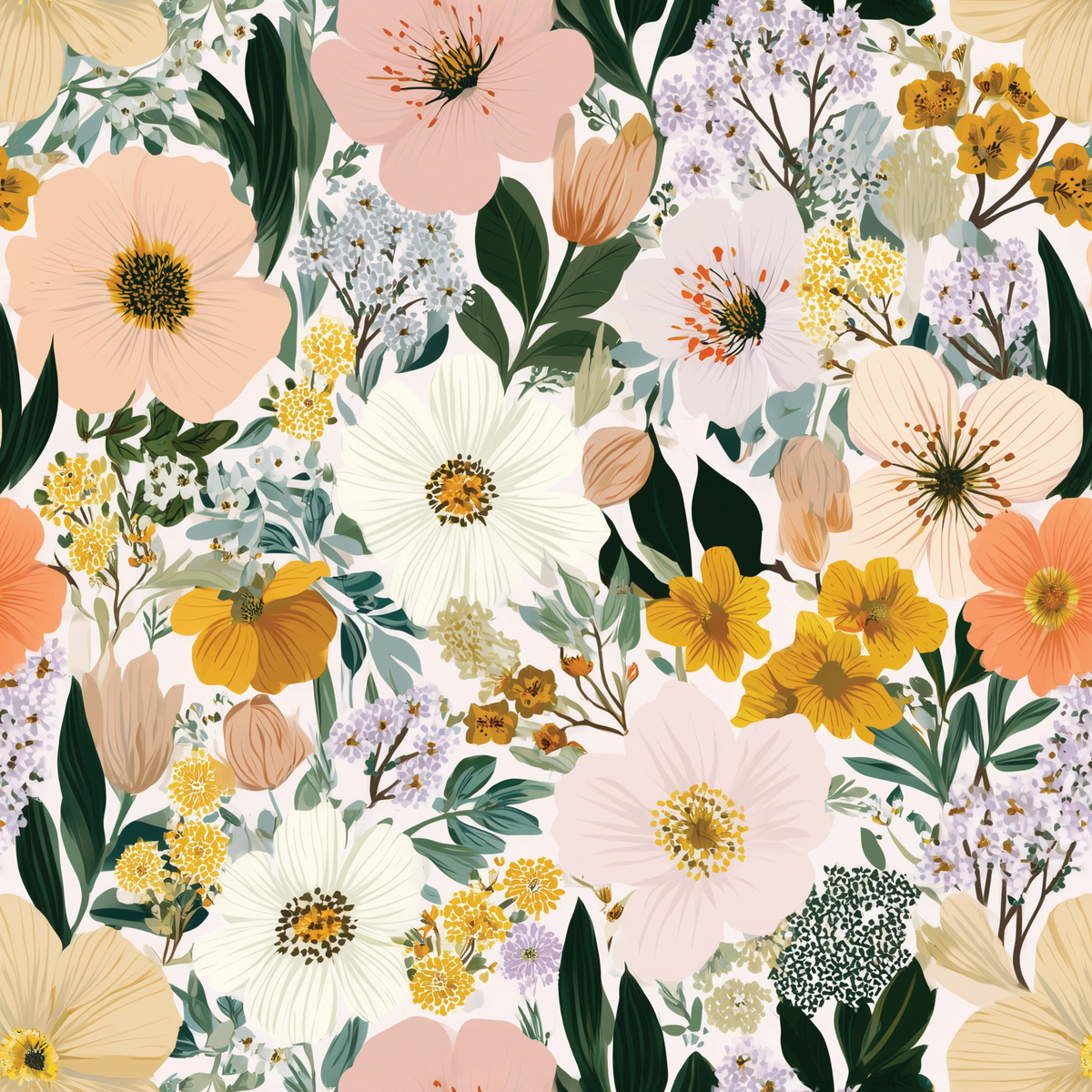 Pastel Wildflower Garden