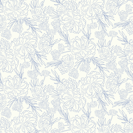 Floral Outline - Blue X Seek to Spring