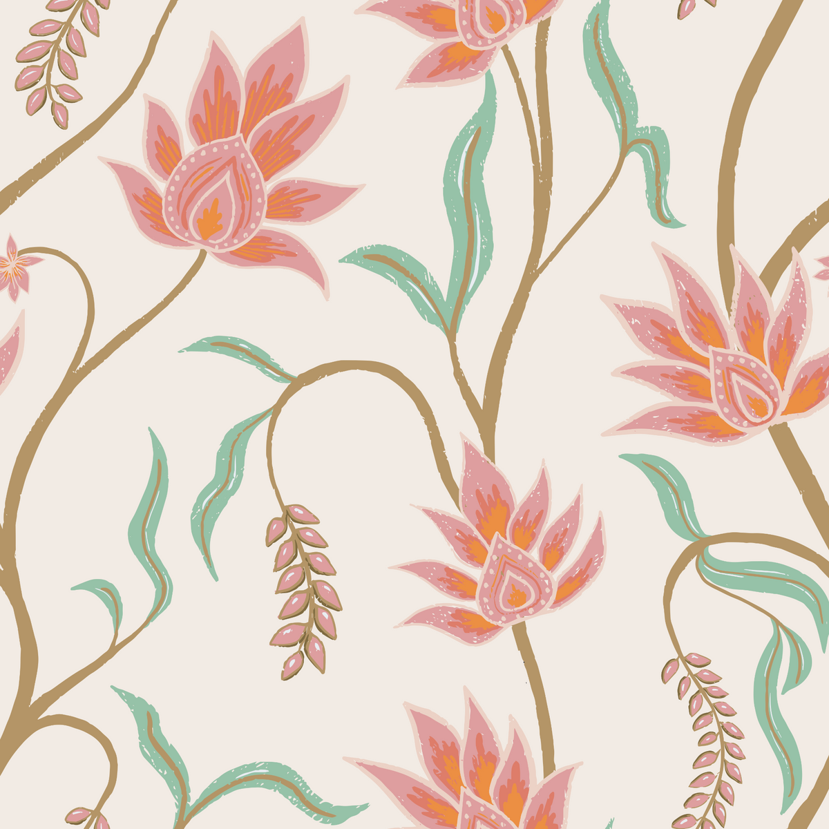 Funky Floral - Cream