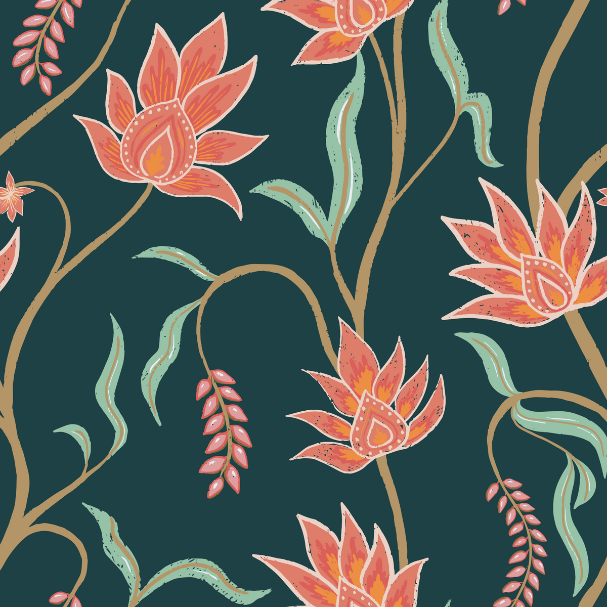 Funky Floral - Teal