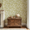 Blush Garden Wallpaper in Yellow Green by Sabina Maria