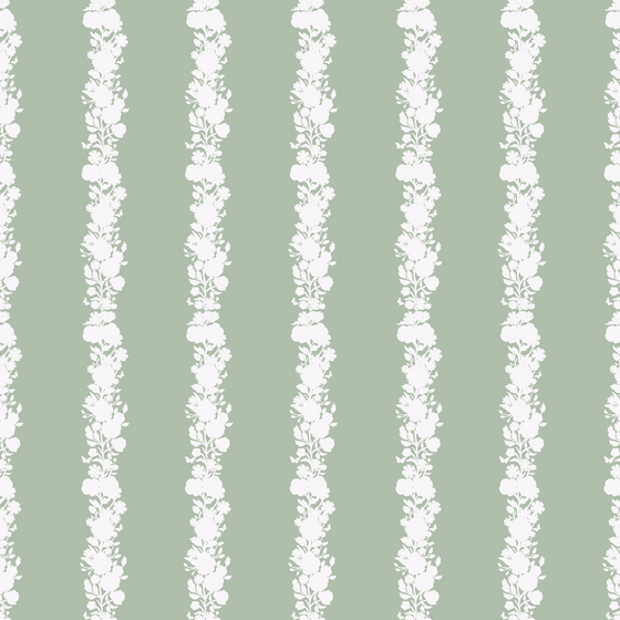 Gemma Wallpaper in Green X Kate Clay